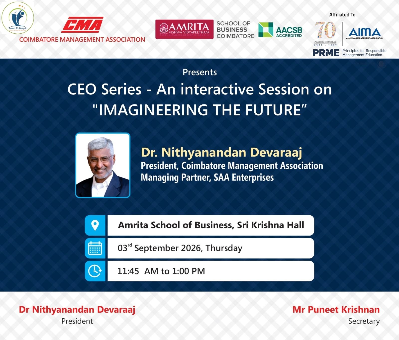 ASB-CEO TALK SERICES - Dr. Nithyanandan Devaraaj,